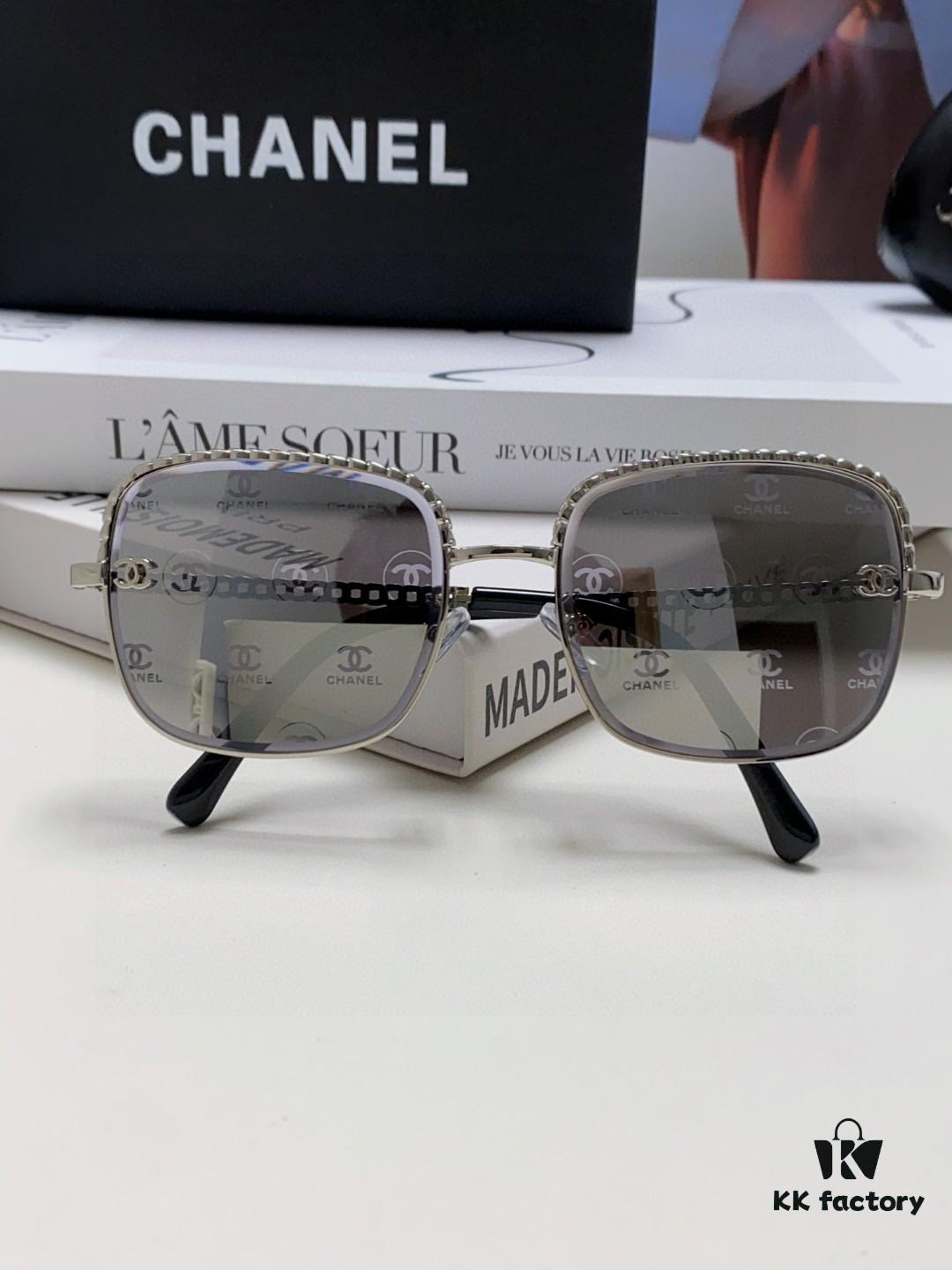 6931f82f3a89a121ed5497d7 Chanel 2025 New Arrival Women's Sunglasses, Classic Tweed Style Brown UV-Protective Designer Shades with Chain Detail