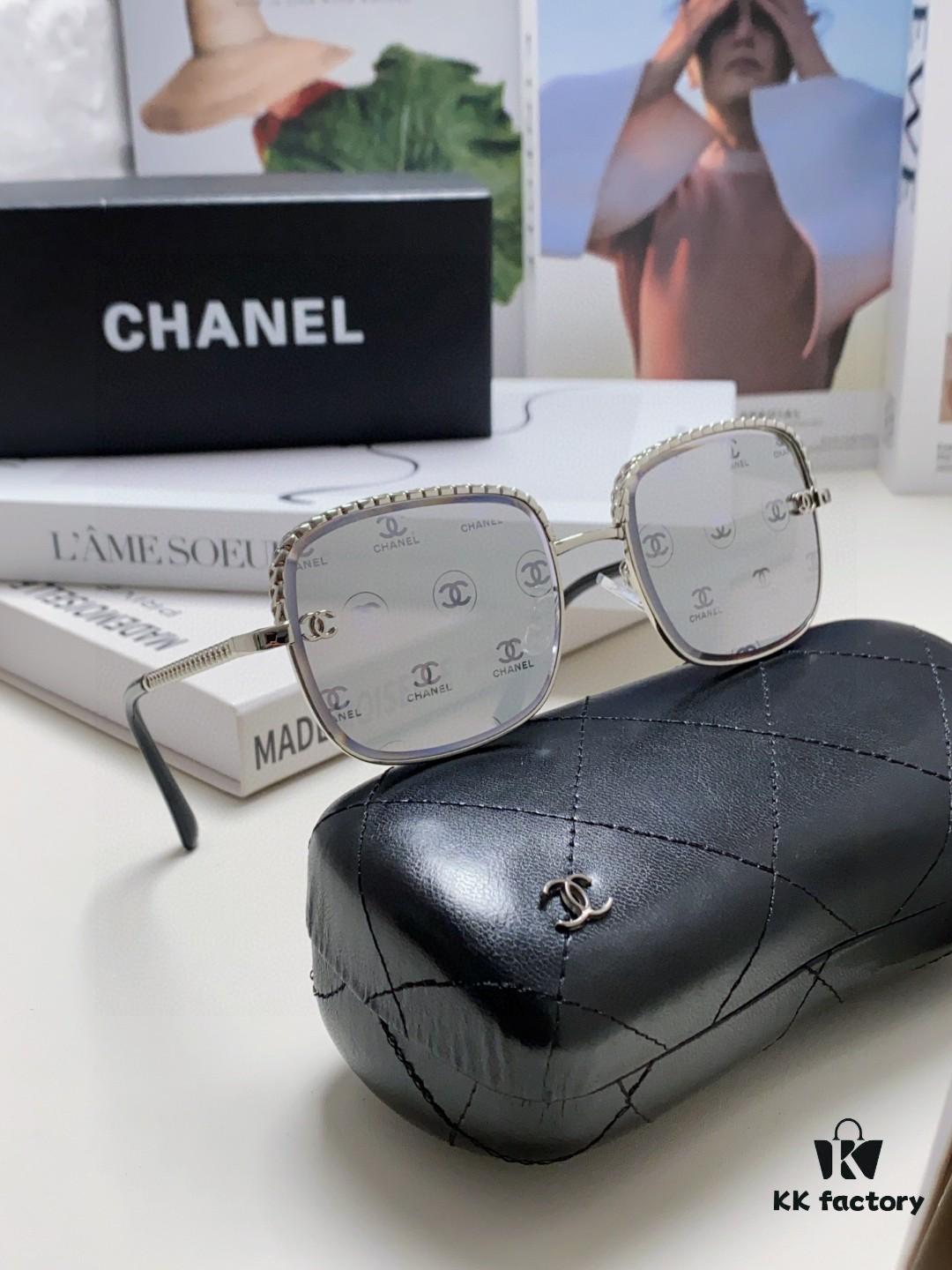 6931f82f3a89a121ed5497d8 Chanel 2025 New Arrival Women's Sunglasses, Classic Tweed Style Brown UV-Protective Designer Shades with Chain Detail