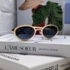 Chanel 2025 New Arrival Women's Oval Sunglasses, French Vintage Style, Flattering for Round Faces, Slim Frame with Sparkling Metal Trim, Elegant European Design