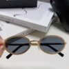 Chanel 2025 New Arrival Women's Oval Sunglasses, French Vintage Style, Flattering for Round Faces, Slim Frame with Sparkling Metal Trim, Elegant European Design