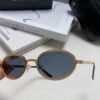 Chanel 2025 New Arrival Women's Oval Sunglasses, French Vintage Style, Flattering for Round Faces, Slim Frame with Sparkling Metal Trim, Elegant European Design
