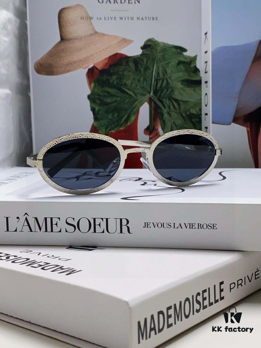 6931f8333a89a121ed549814 Chanel 2025 New Arrival Women's Oval Sunglasses, French Retro Stylish Design, Slimming Narrow Frame with Sparkling Metal Trim for Round Faces, Elegant European-American Style
