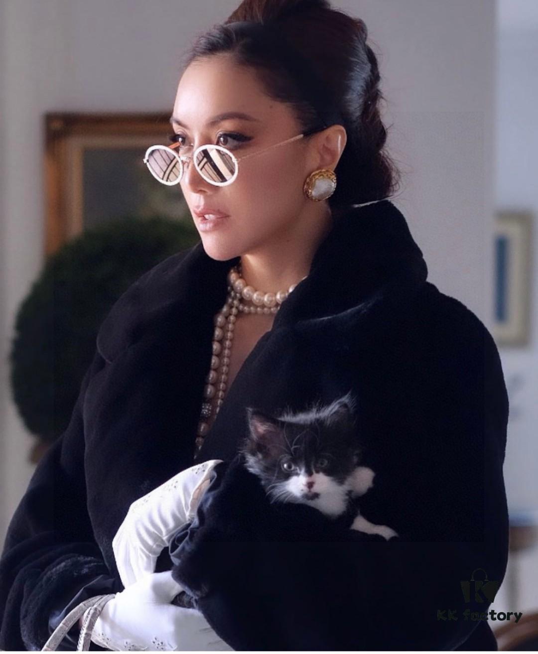 6931f8343a89a121ed54981d Chanel 2025 New Arrival Women's Oval Sunglasses, French Vintage Style, Flattering for Round Faces, Slim Metallic Frame, Elegant and Trendy