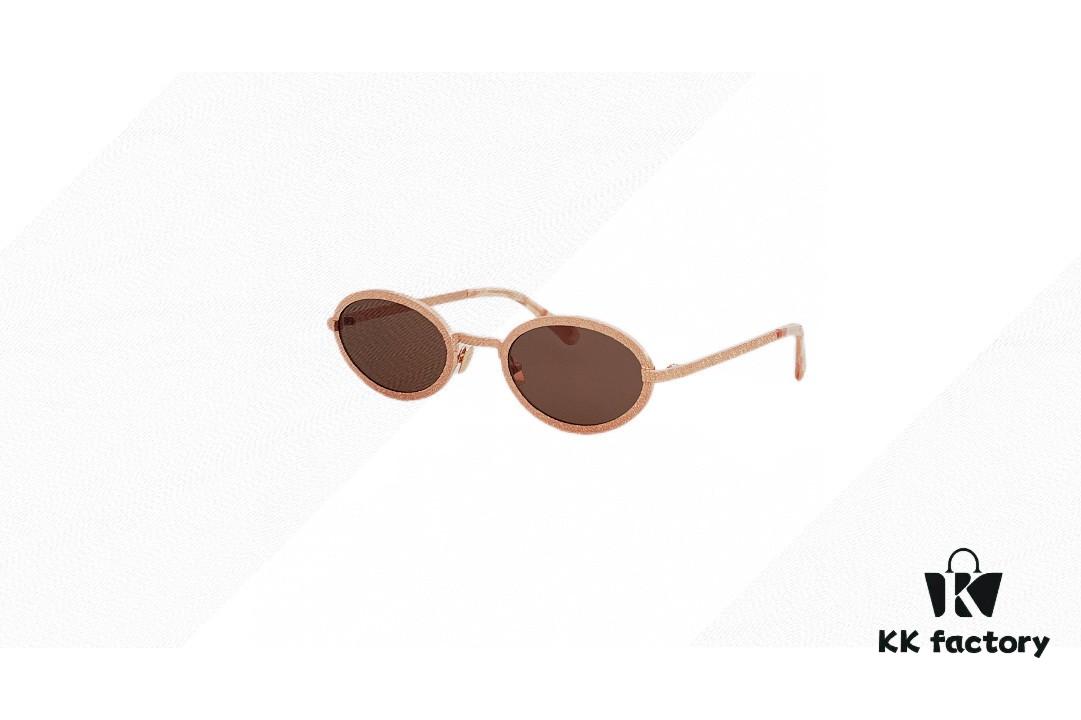 6931f8343a89a121ed54981e Chanel 2025 New Arrival Women's Oval Sunglasses, French Vintage Style, Flattering for Round Faces, Slim Metallic Frame, Elegant and Trendy