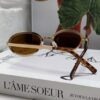 6931f8343a89a121ed549821 Chanel 2025 New Arrival Women's Oval Sunglasses, French Vintage Style, Flattering for Round Faces, Slim Metallic Frame, Elegant and Trendy