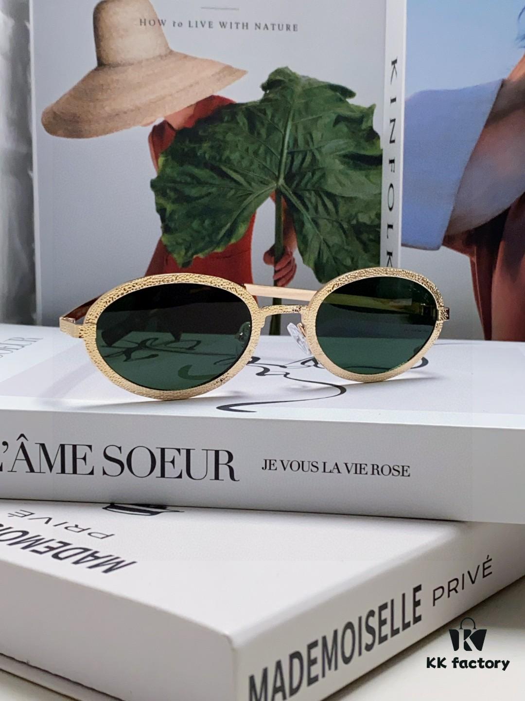 6931f8353a89a121ed54982c Chanel 2025 New Arrival Women's Oval Vintage French Style Sunglasses for Round Face, Slimming Narrow Frame with Sparkling Metal Trim, High-End Unisex Design
