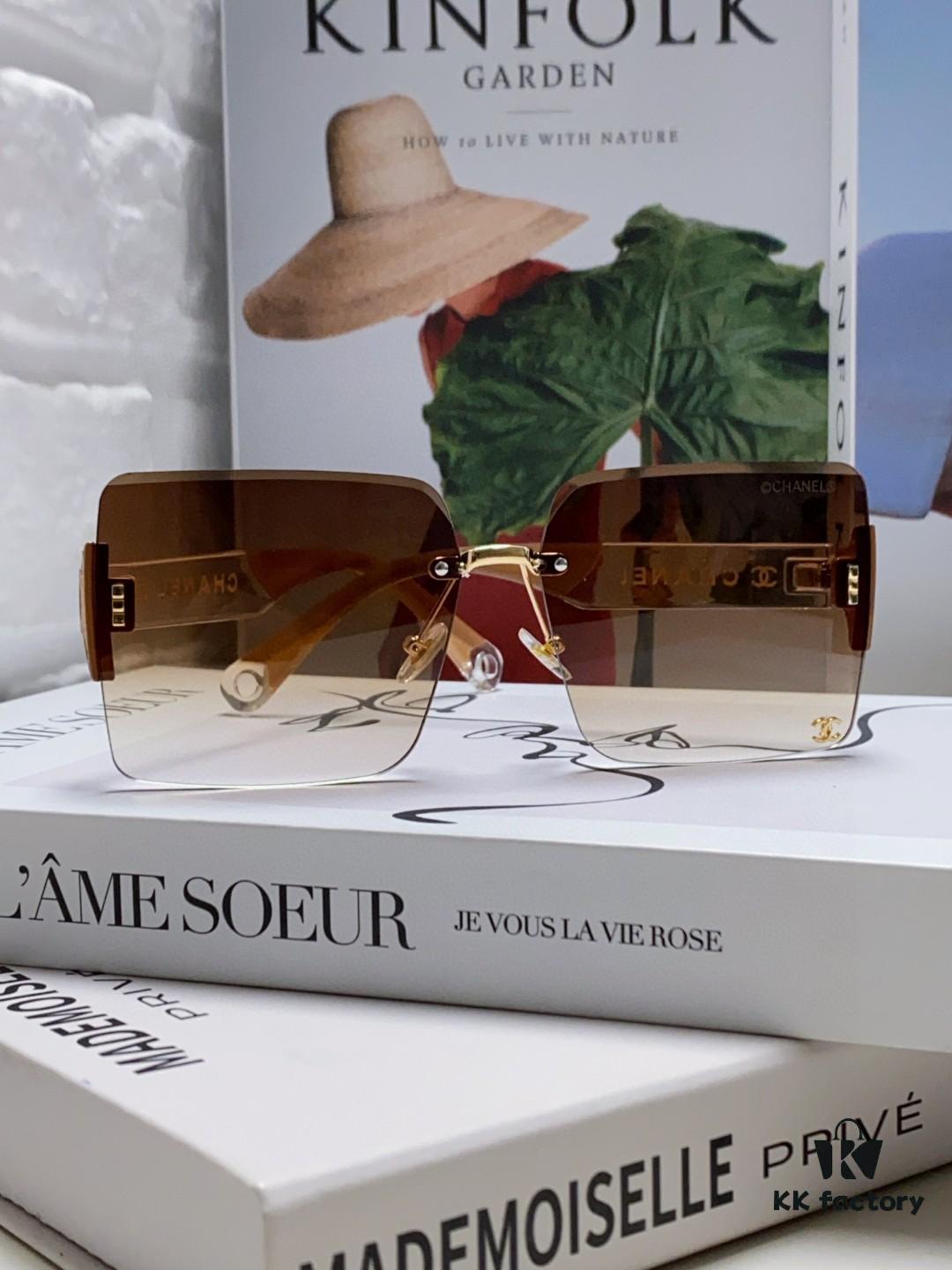 6931f83a3a89a121ed549875 Chanel 2025 Fashion New Large Frame Double C Letter Wide Temple Sunglasses for Women, Versatile UV Protection Eyewear