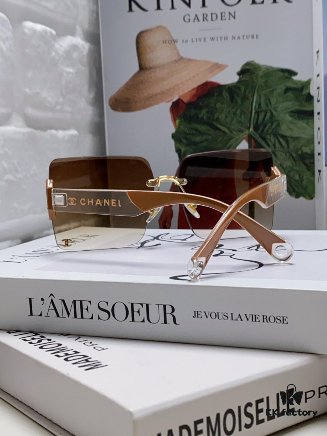 6931f83a3a89a121ed549876 Chanel 2025 Fashion New Large Frame Double C Letter Wide Temple Sunglasses for Women, Versatile UV Protection Eyewear