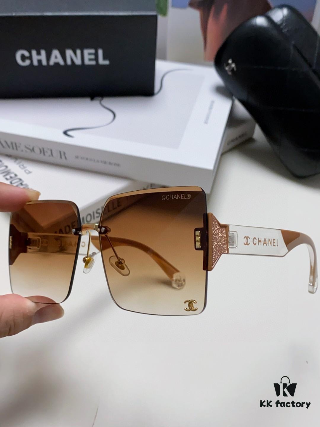 6931f83a3a89a121ed549879 Chanel 2025 Fashion New Large Frame Double C Letter Wide Temple Sunglasses for Women, Versatile UV Protection Eyewear