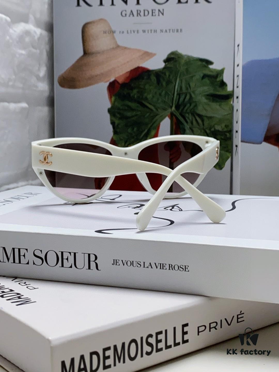 6931f83d3a89a121ed54989a Chanel 24SS New Arrival Elegant Oval Women's Sunglasses with Double C Logo Design