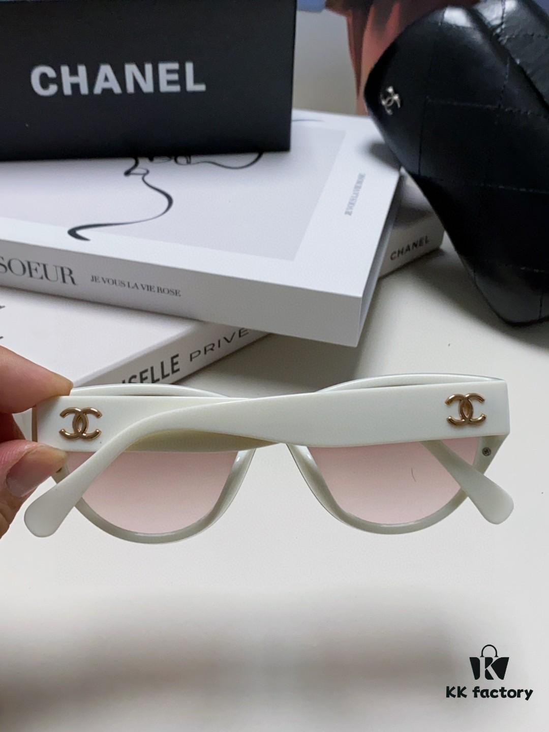 6931f83d3a89a121ed54989c Chanel 24SS New Arrival Elegant Oval Women's Sunglasses with Double C Logo Design