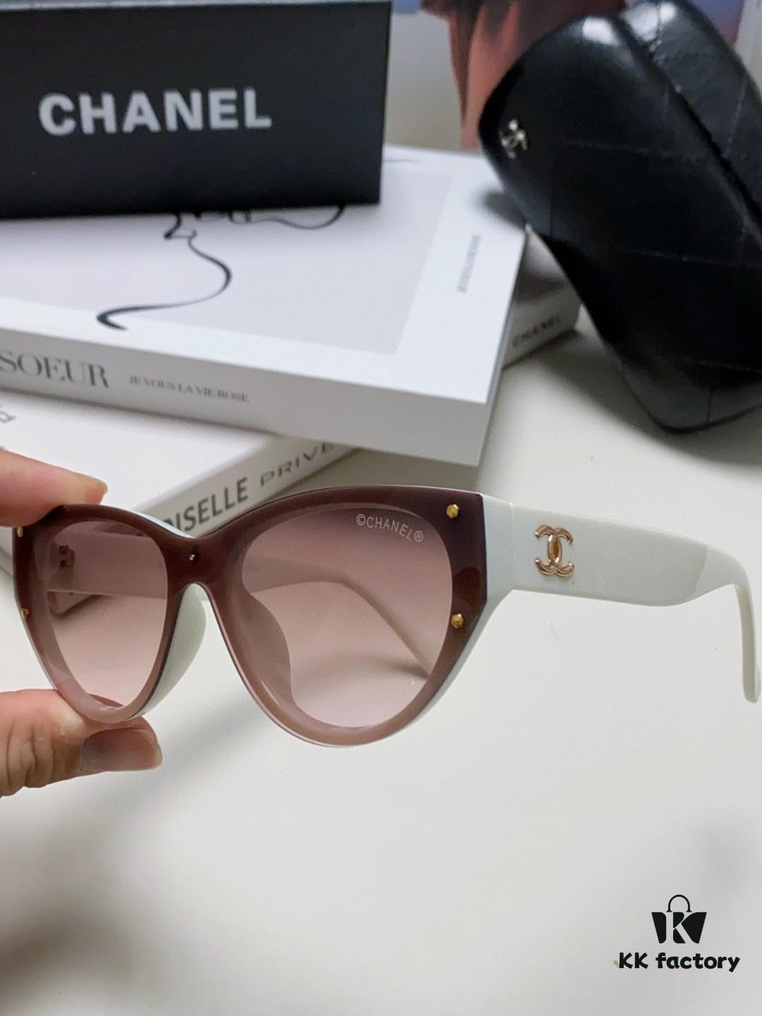 6931f83d3a89a121ed54989d Chanel 24SS New Arrival Elegant Oval Women's Sunglasses with Double C Logo Design