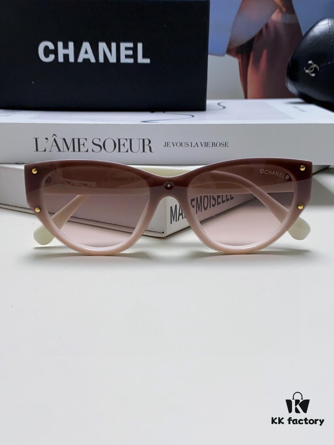 6931f83d3a89a121ed54989e Chanel 24SS New Arrival Elegant Oval Women's Sunglasses with Double C Logo Design