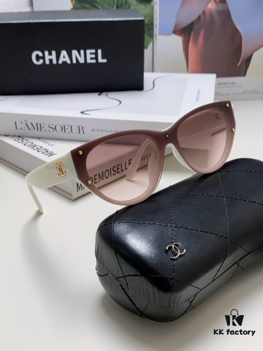 6931f83d3a89a121ed54989f Chanel 24SS New Arrival Elegant Oval Women's Sunglasses with Double C Logo Design