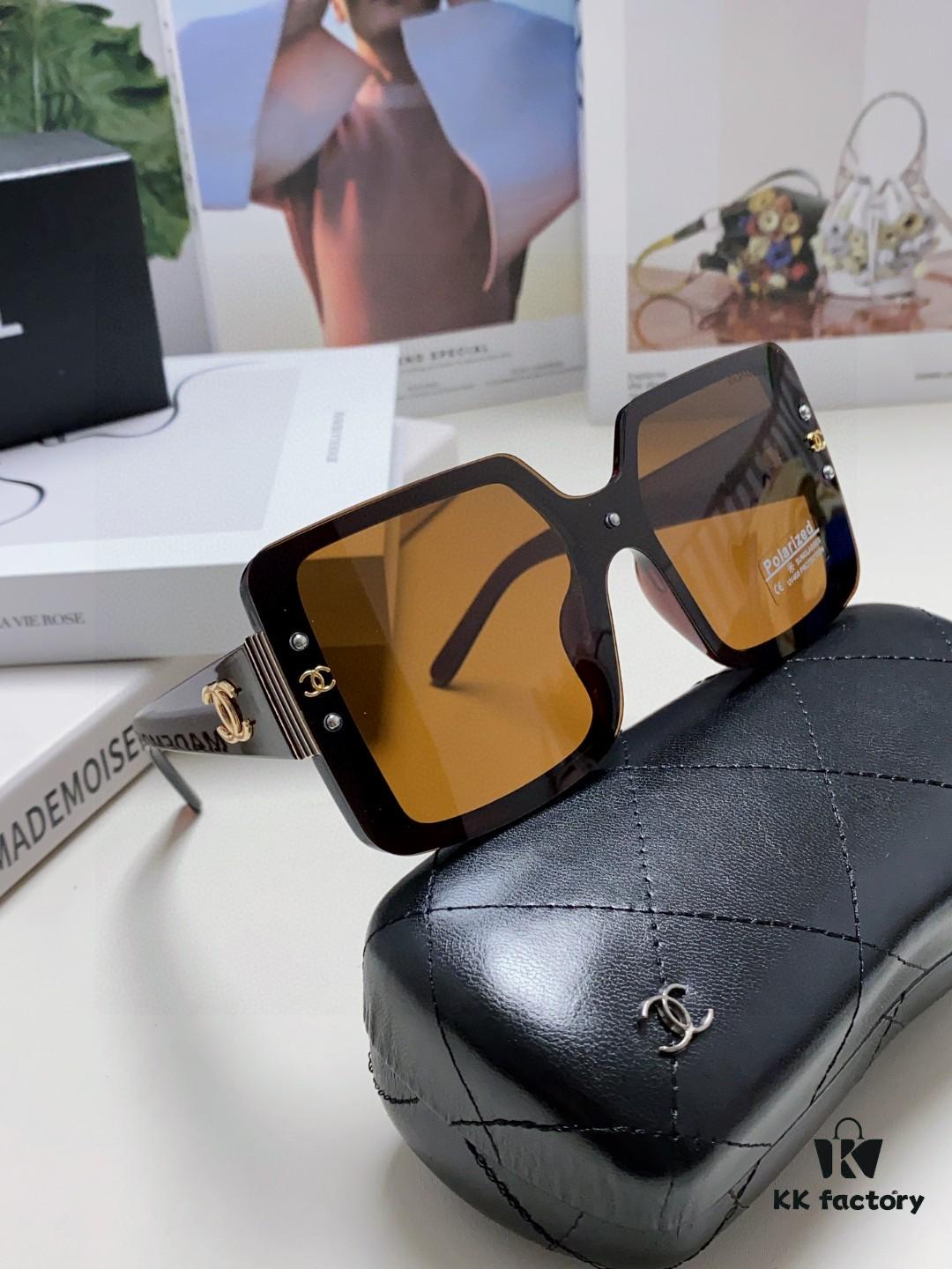 Chanel 2025 New Arrival Fashionable High-End Women's Polarized Sunglasses, Oversized Frame Driving Sunglasses