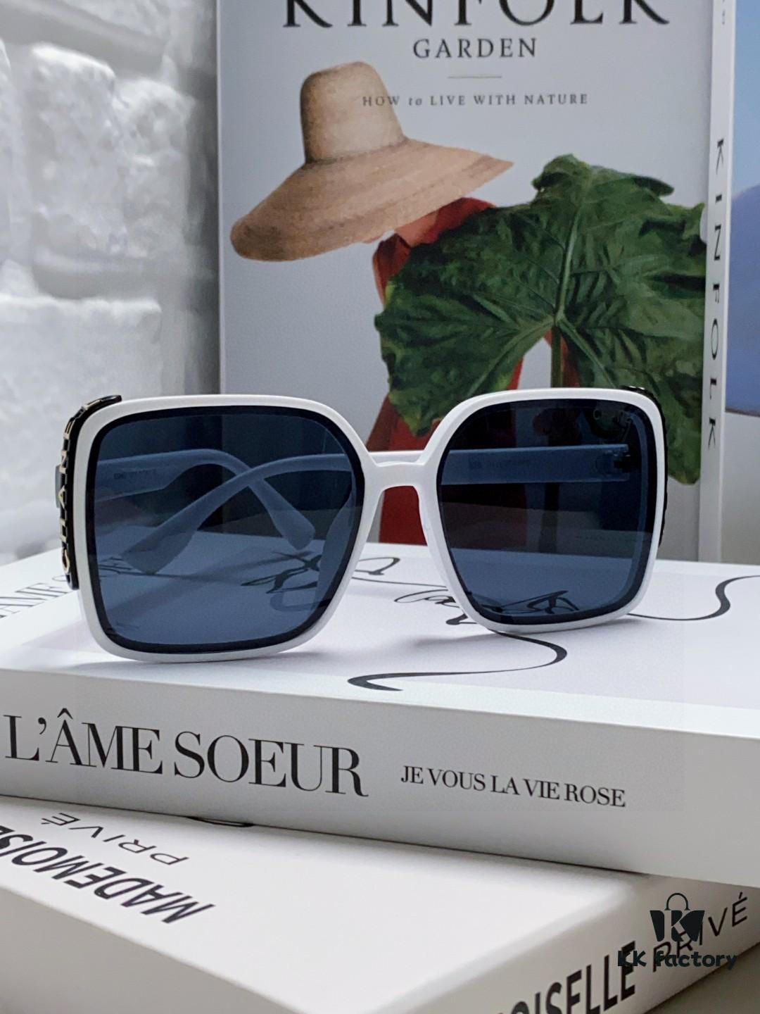 Chanel 2025 New Fashion Sunglasses for Women UV Protection Korean Style Trendy Square Frame Oversized Sun Glasses Summer Face Slimming