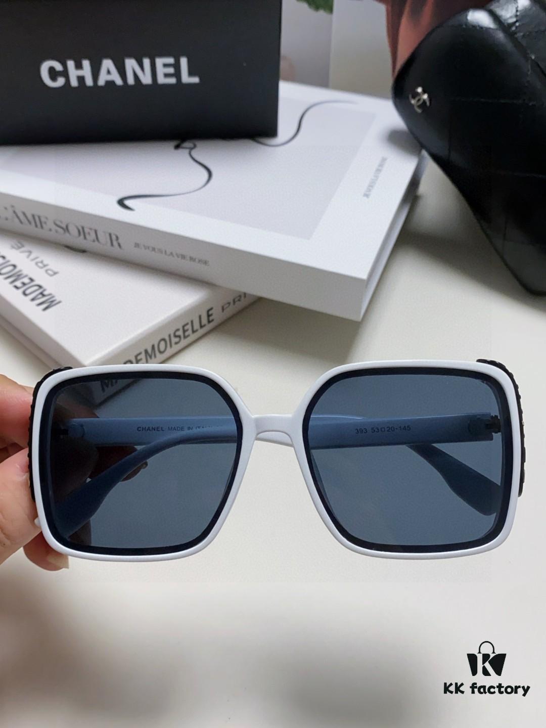 Chanel 2025 New Fashion Sunglasses for Women UV Protection Korean Style Trendy Square Frame Oversized Sun Glasses Summer Face Slimming