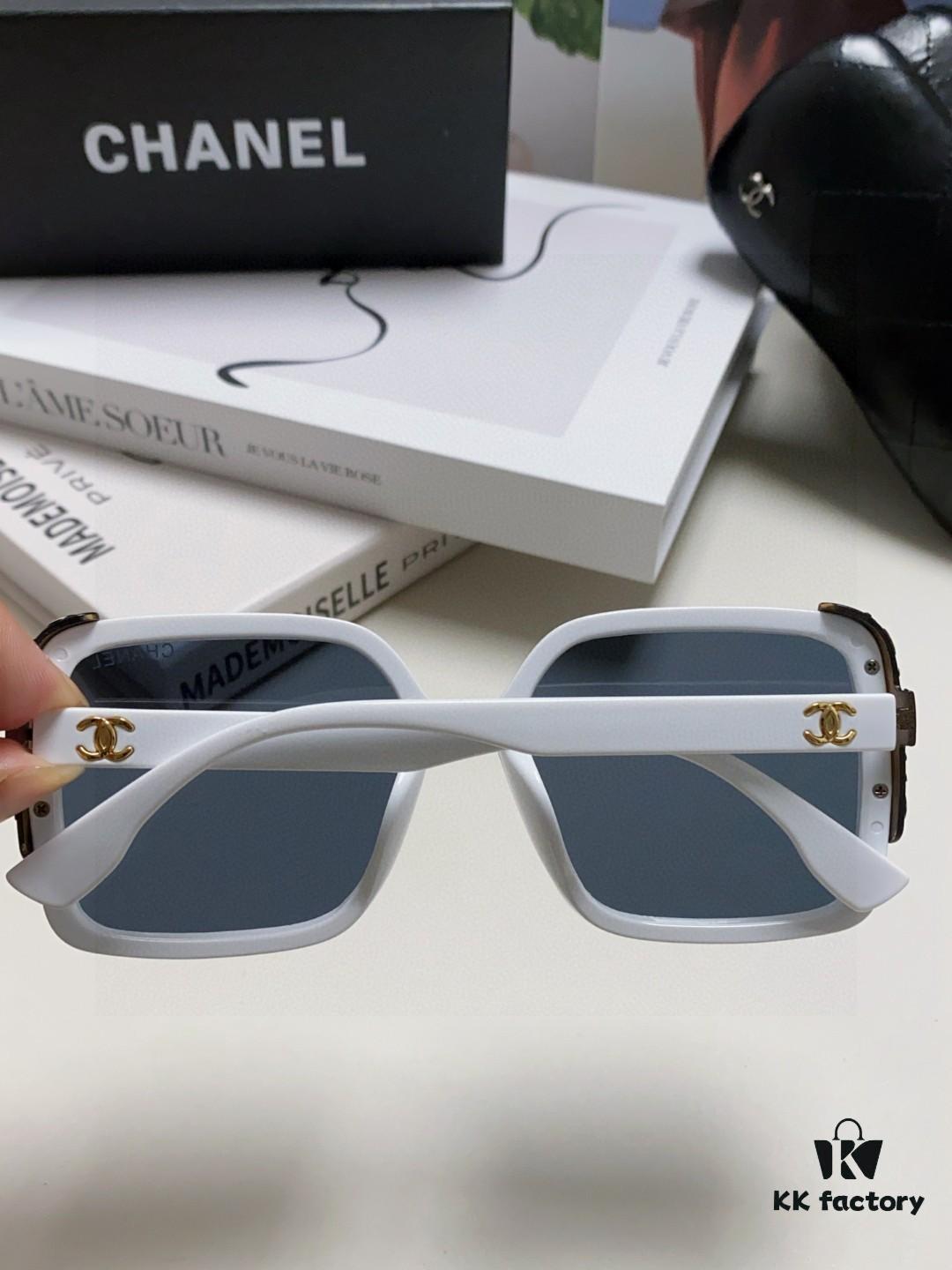 Chanel 2025 New Fashion Sunglasses for Women UV Protection Korean Style Trendy Square Frame Oversized Sun Glasses Summer Face Slimming