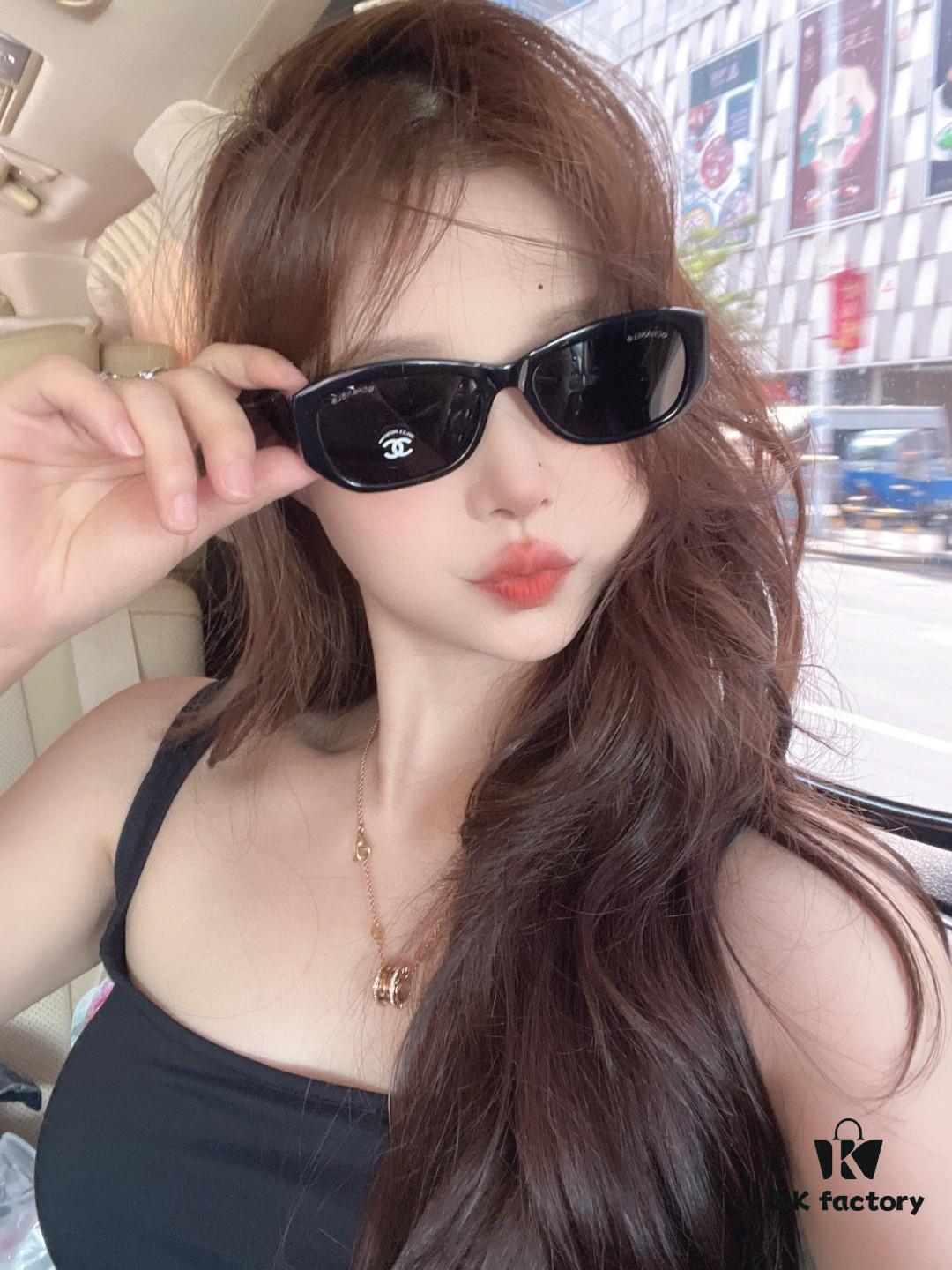 6931f8453a89a121ed549911 Chanel 2025 New Arrival ⭐ Xiaohongshu Popular Bestseller Double CH Interlocking Logo Sunglasses for Women, High-End Style