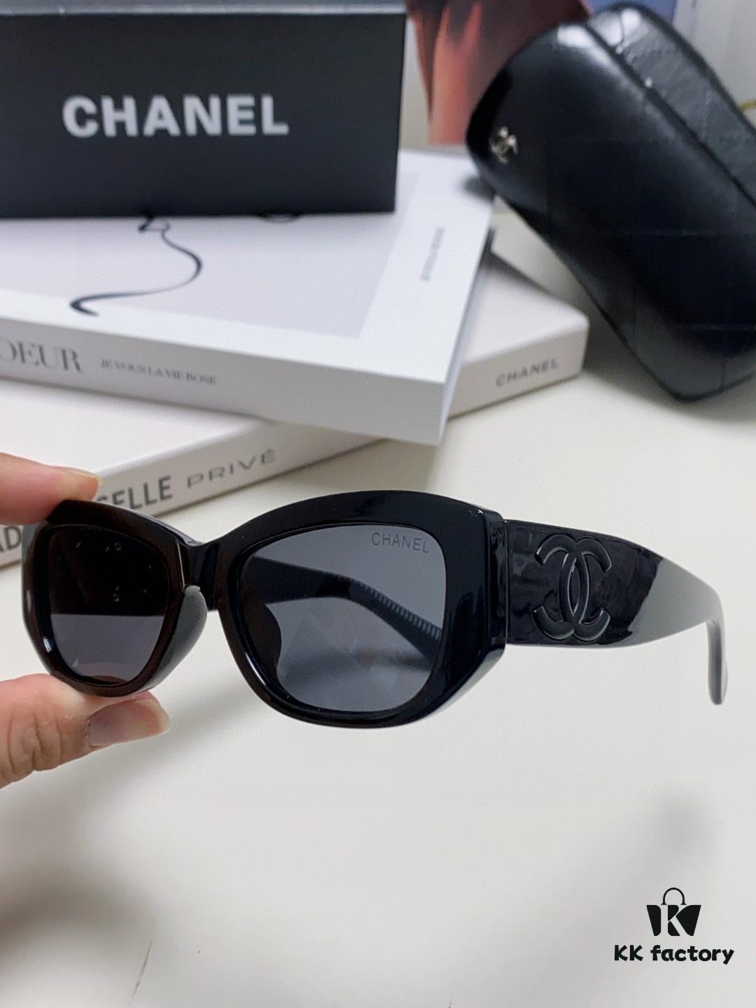 6931f8453a89a121ed549918 Chanel 2025 New Arrival ⭐ Xiaohongshu Popular Bestseller Double CH Interlocking Logo Sunglasses for Women, High-End Style