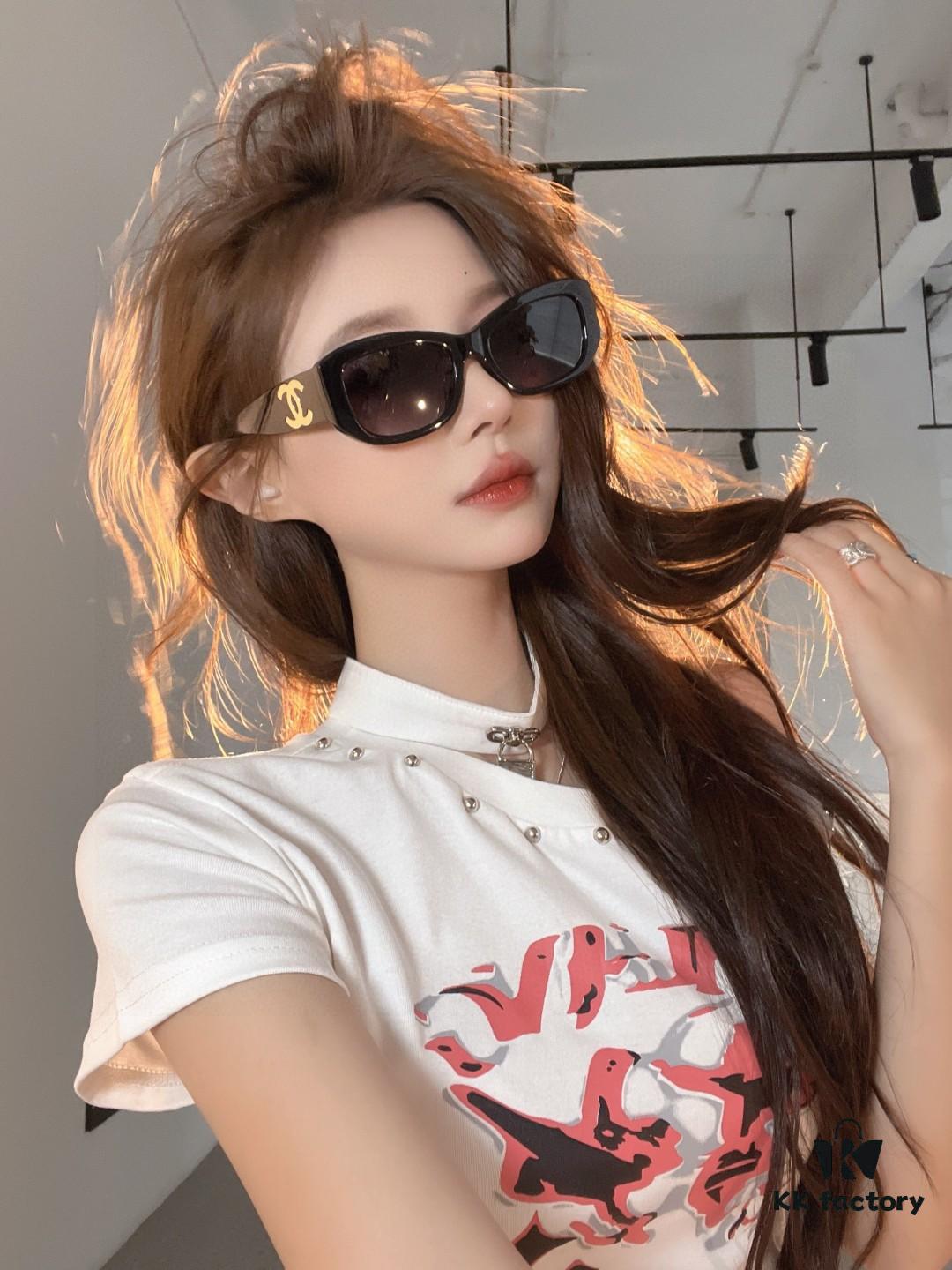 6931f8463a89a121ed54991e Chanel 2025 New Arrival ⭐ Xiaohongshu Popular Bestseller Double CH Interlocking Logo Sunglasses for Women, High-End Style Eyewear