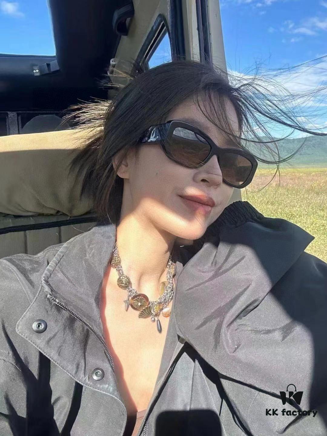 6931f8463a89a121ed54991f Chanel 2025 New Arrival ⭐ Xiaohongshu Popular Bestseller Double CH Interlocking Logo Sunglasses for Women, High-End Style Eyewear