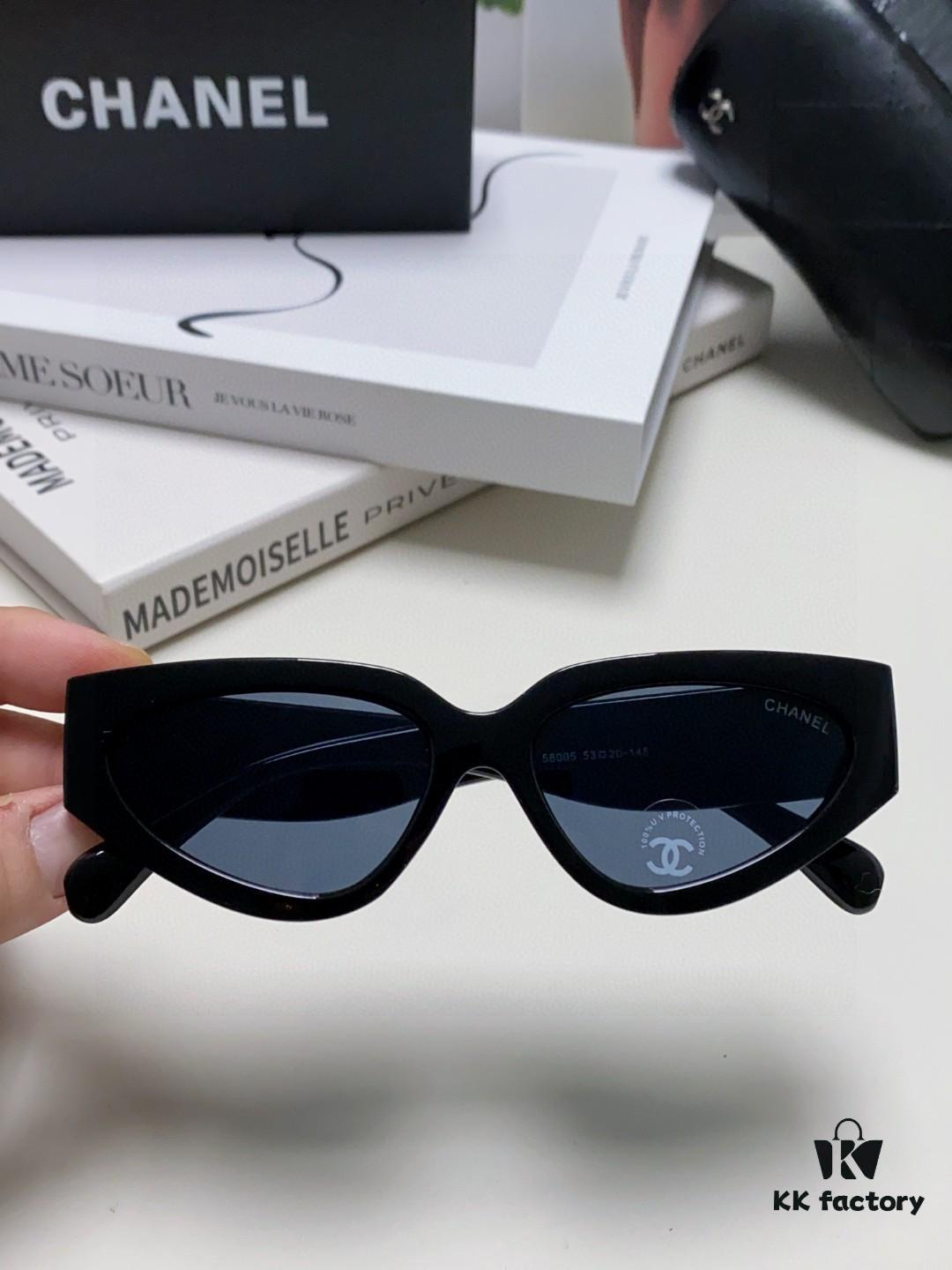 Chanel 2025 New European and American Cat-Eye Sunglasses for Women, Stylish French-Inspired Fashion Prescription Sunglasses with UV Protection