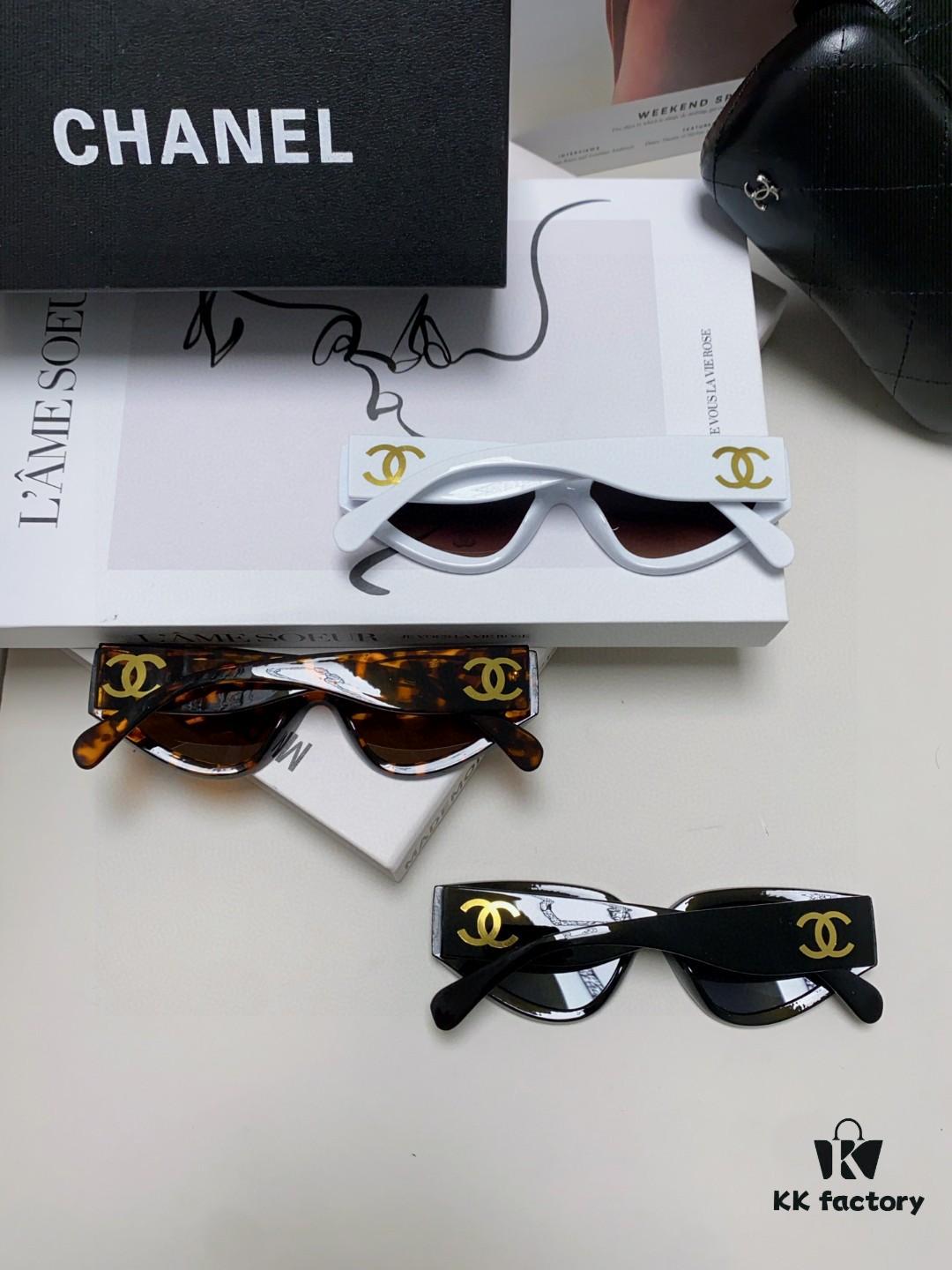 Chanel 2025 New European and American Cat-Eye Sunglasses for Women, Stylish French-Inspired Fashion Prescription Sunglasses with UV Protection