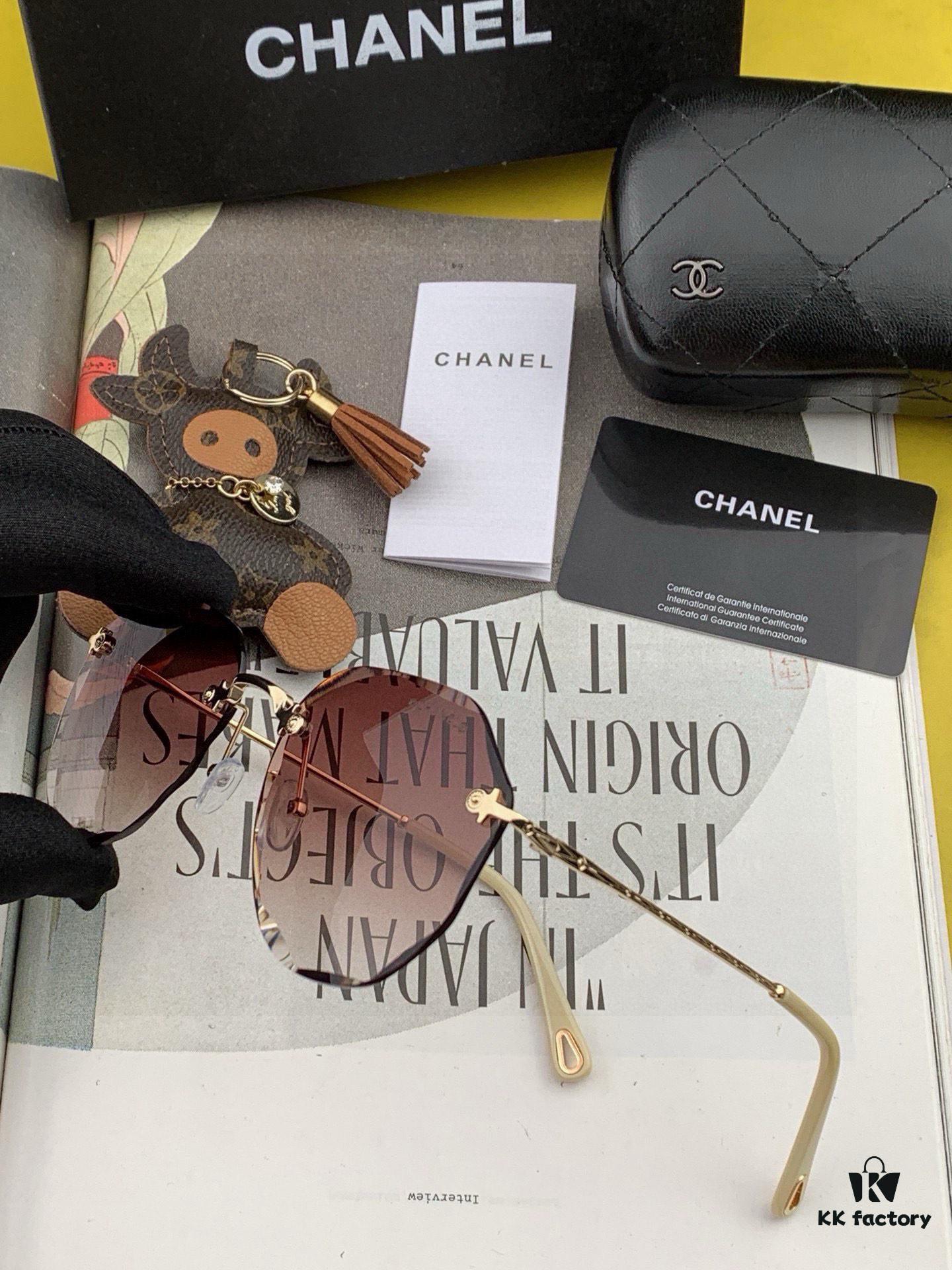 CHANE Chanel Volcano Umbrella Fashion Frameless Sunglasses Lens, Top Luxury High Quality Women's Driving Sunglasses