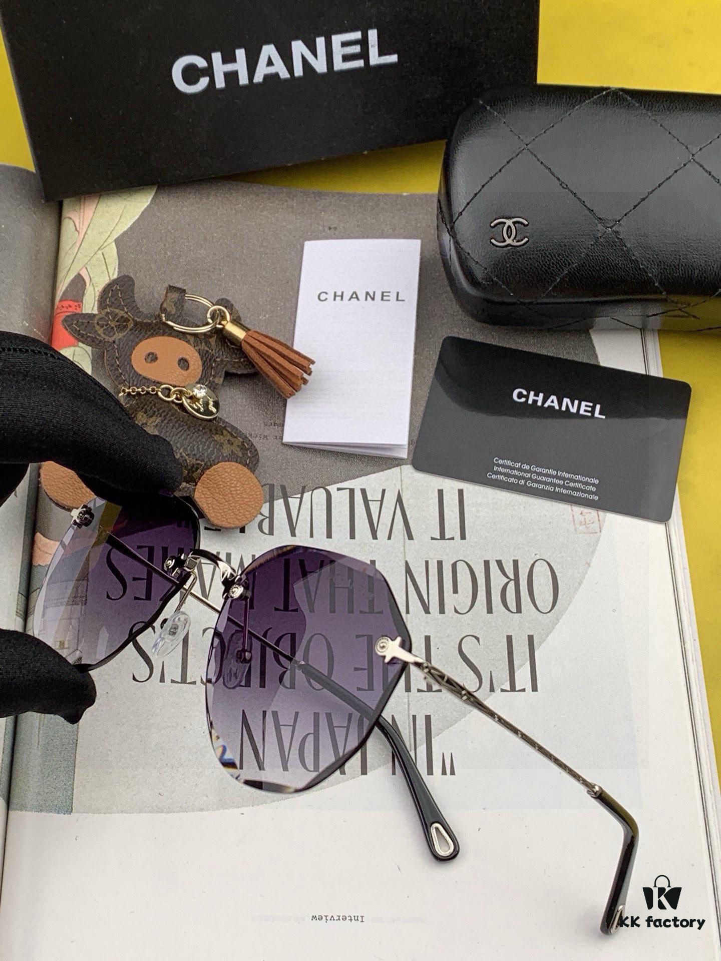 CHANE Chanel Volcano Umbrella Fashion Frameless Sunglasses Lens, Top Luxury High Quality Women's Driving Sunglasses