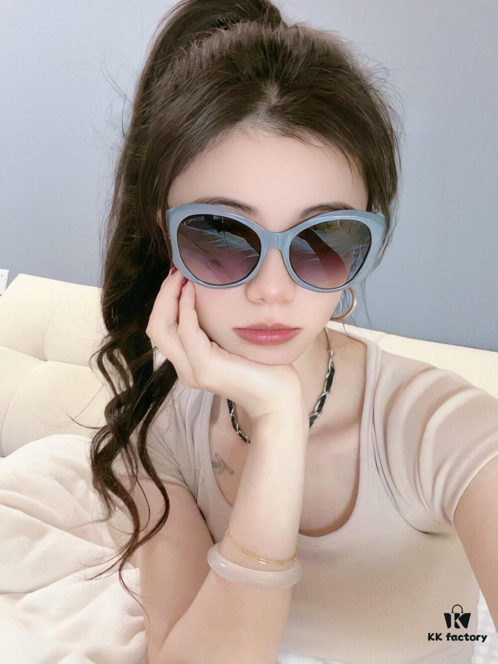 6931f84e3a89a121ed549998 Chanel Oversized Round Sunglasses, Classic Design, UV Protection, Model: CH8984