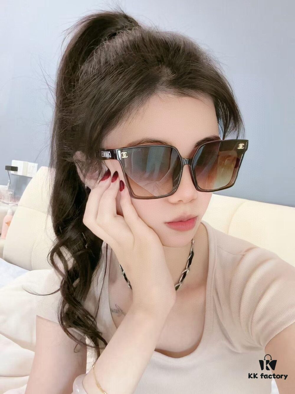 6931f84f3a89a121ed5499a1 Chanel Oversized Square Sunglasses, Classic Frame Design, Universal Fit for All Face Shapes, Stylish Look with Coats or Dresses, UV Protection