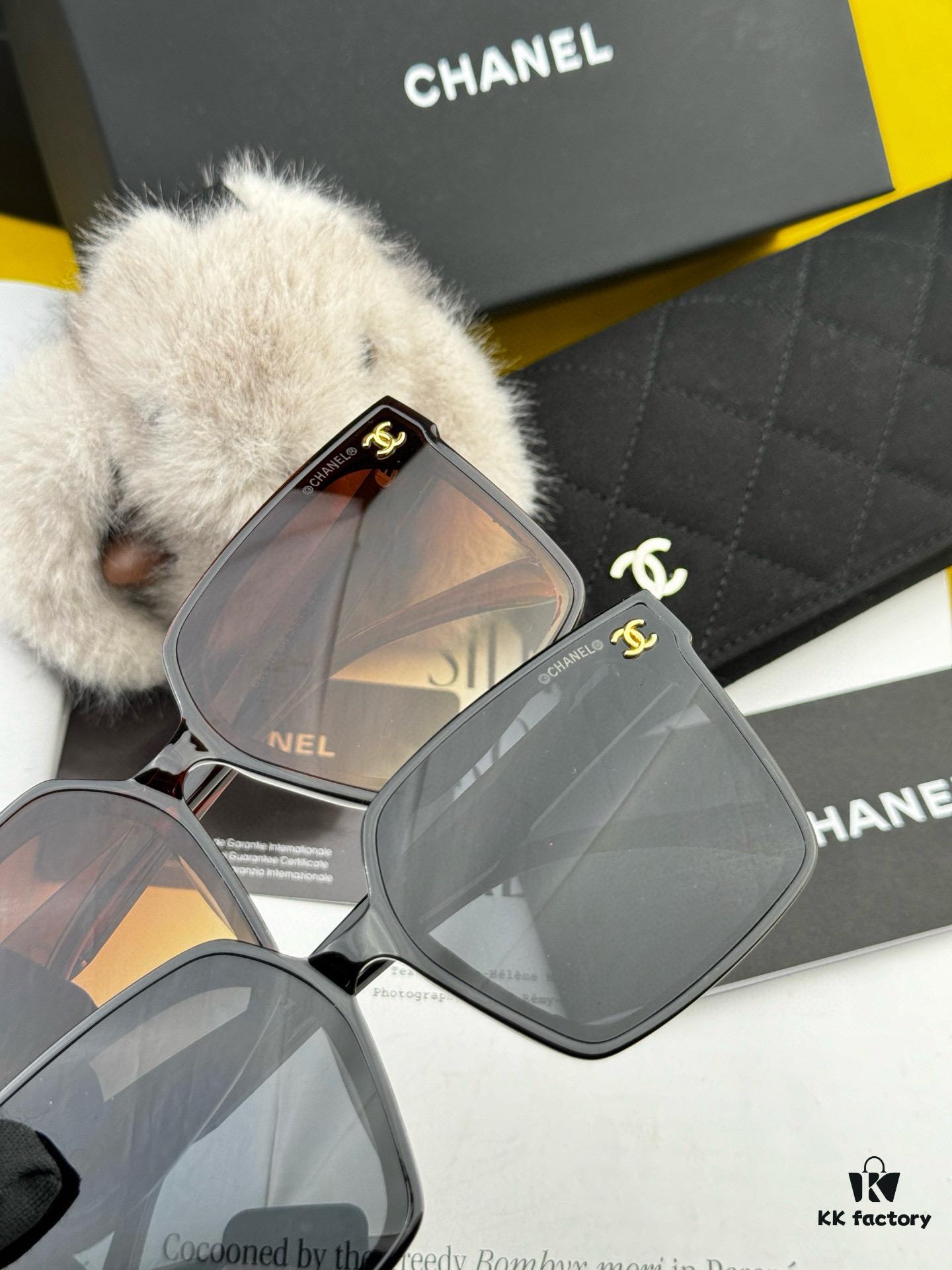 Chanel Oversized Square Sunglasses, Classic Frame Design, Universal Fit for All Face Shapes, Stylish Look with Coats or Dresses, UV Protection