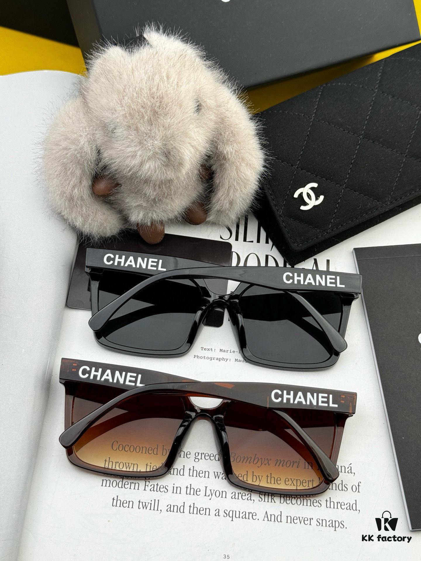Chanel Oversized Square Sunglasses, Classic Frame Design, Universal Fit for All Face Shapes, Stylish Look with Coats or Dresses, UV Protection