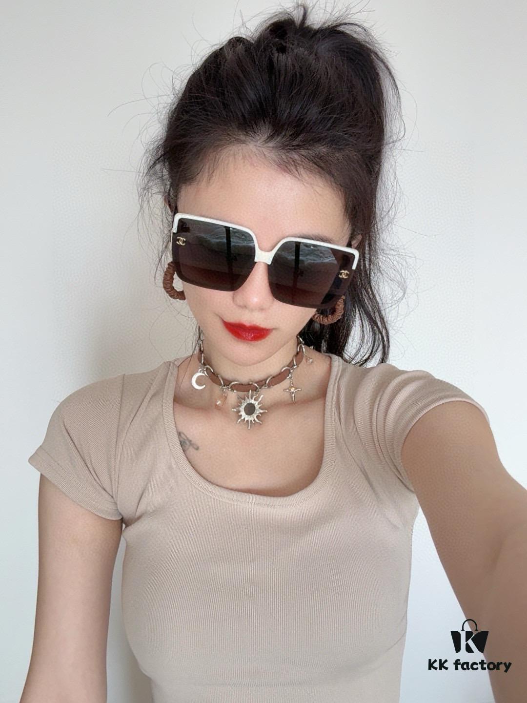 6931f8503a89a121ed5499ab Chanel Oversized Square Sunglasses Classic Design, Flattering on All Face Shapes, Stylish with Coats or Dresses, UV Protection, Model: CH1130