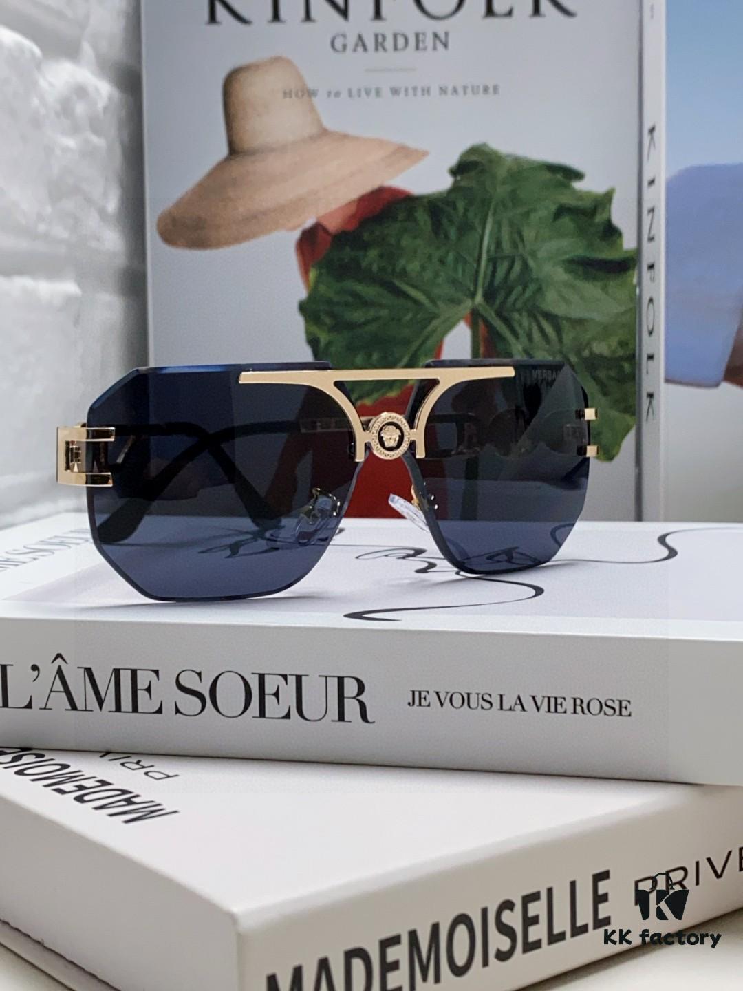 6931f8743a89a121ed549b9c VERSACE 2025 Women's Square Frame Oversized Sunglasses, European Fashion Style, Carved Design, Xiaohongshu Trend