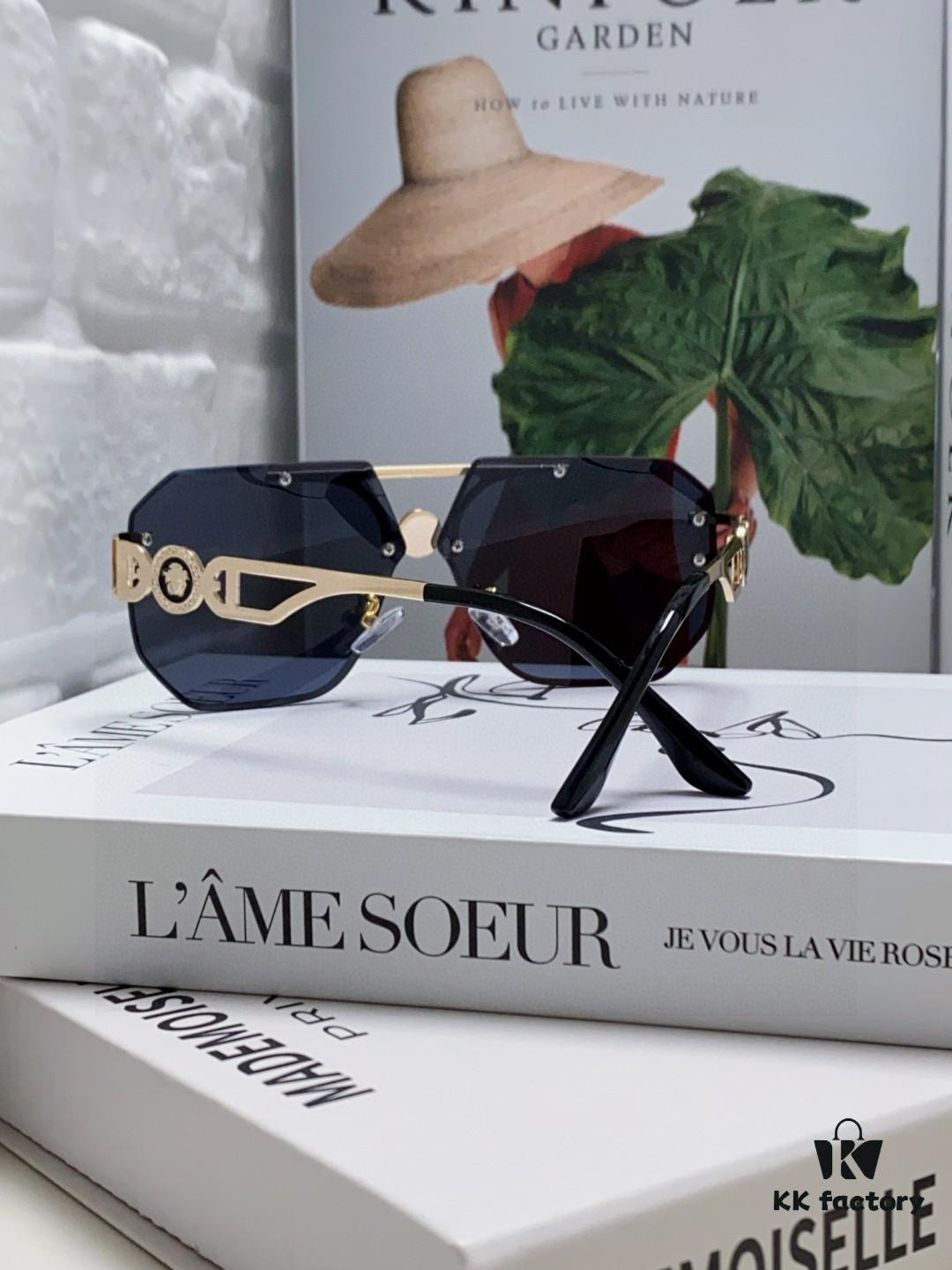 6931f8743a89a121ed549b9d VERSACE 2025 Women's Square Frame Oversized Sunglasses, European Fashion Style, Carved Design, Xiaohongshu Trend