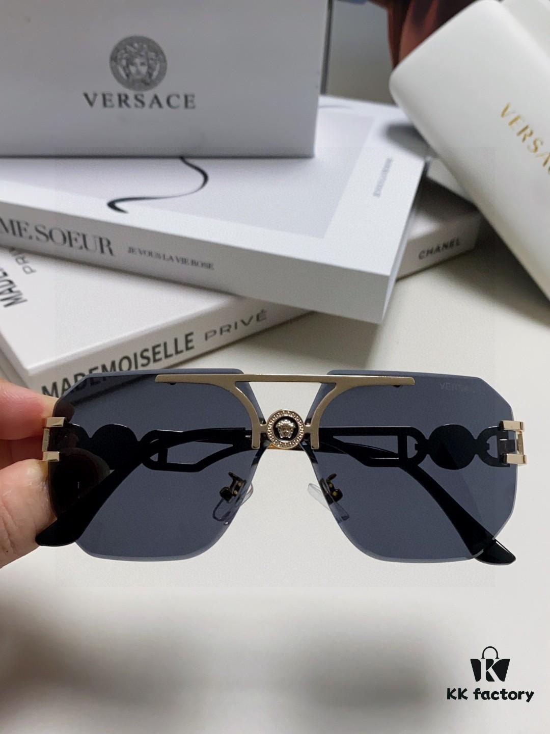 6931f8743a89a121ed549b9e VERSACE 2025 Women's Square Frame Oversized Sunglasses, European Fashion Style, Carved Design, Xiaohongshu Trend
