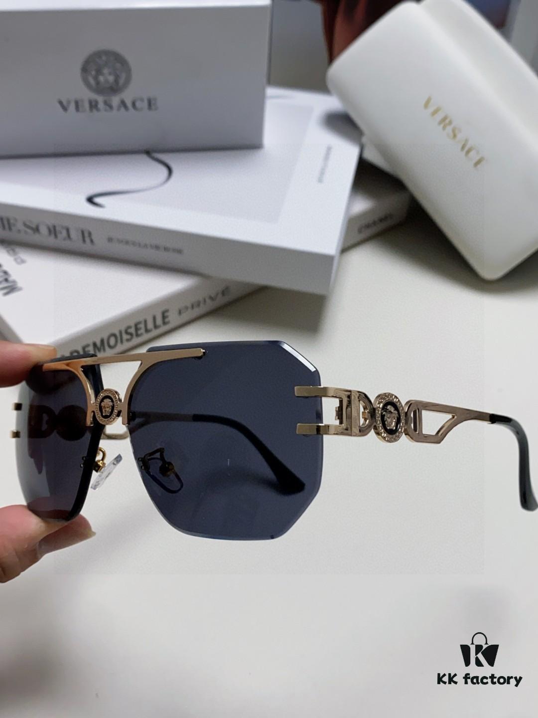 6931f8743a89a121ed549ba0 VERSACE 2025 Women's Square Frame Oversized Sunglasses, European Fashion Style, Carved Design, Xiaohongshu Trend