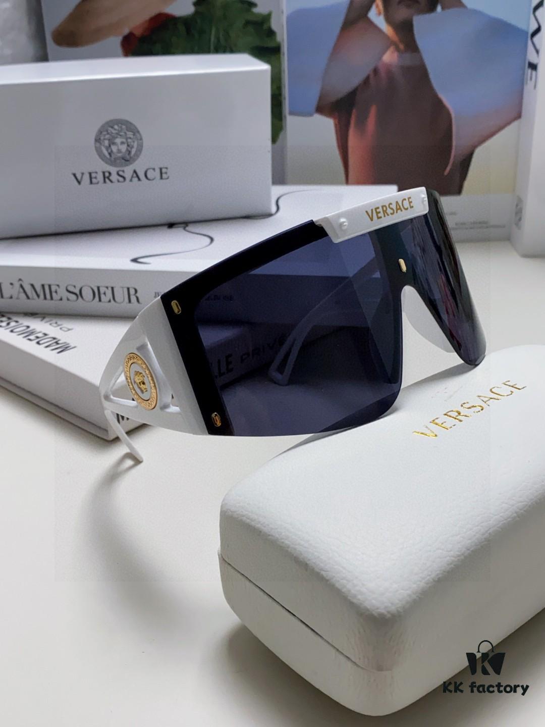 6931f8773a89a121ed549bca Versace 2025 New Arrival European and American Style One-Piece Sunglasses, Fashionable Oversized Hollow-Out Sunglasses for Men and Women