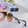 Versac* Sunglasses, Trendy Online Celebrity Glasses, European and American Style Double-Bridge Metal Fashion Goggle for Men and Women