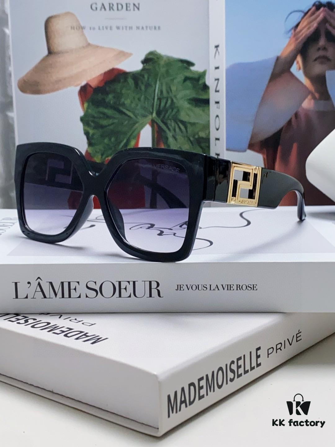 6931f88f3a89a121ed549d1b Versace 2025 Women's Trendy Avant-Garde Street-Style Oversized Square Sunglasses with Cut-Out Design, UV-Protective Fashion Sun Glasses