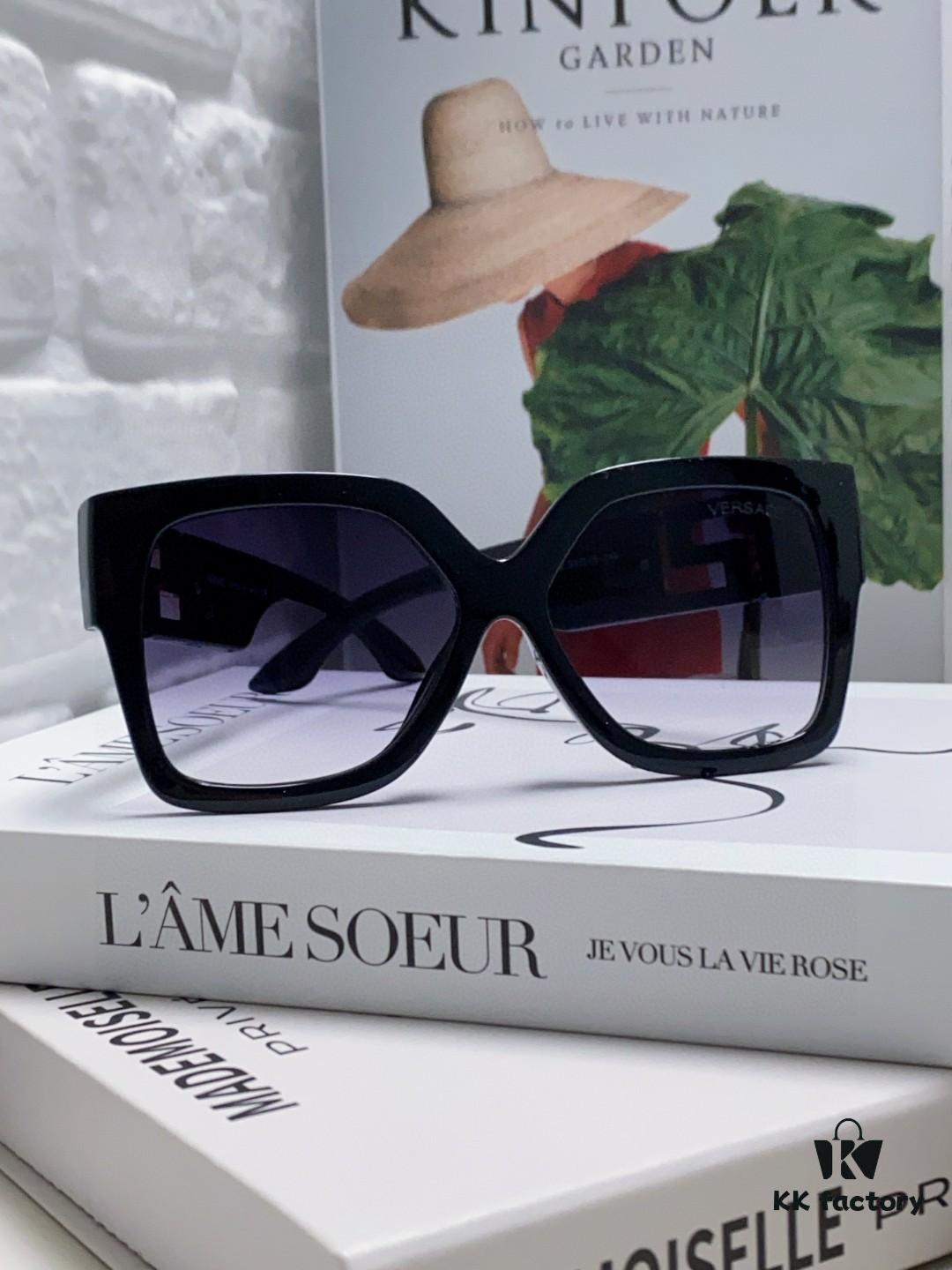 6931f88f3a89a121ed549d1c Versace 2025 Women's Trendy Avant-Garde Street-Style Oversized Square Sunglasses with Cut-Out Design, UV-Protective Fashion Sun Glasses