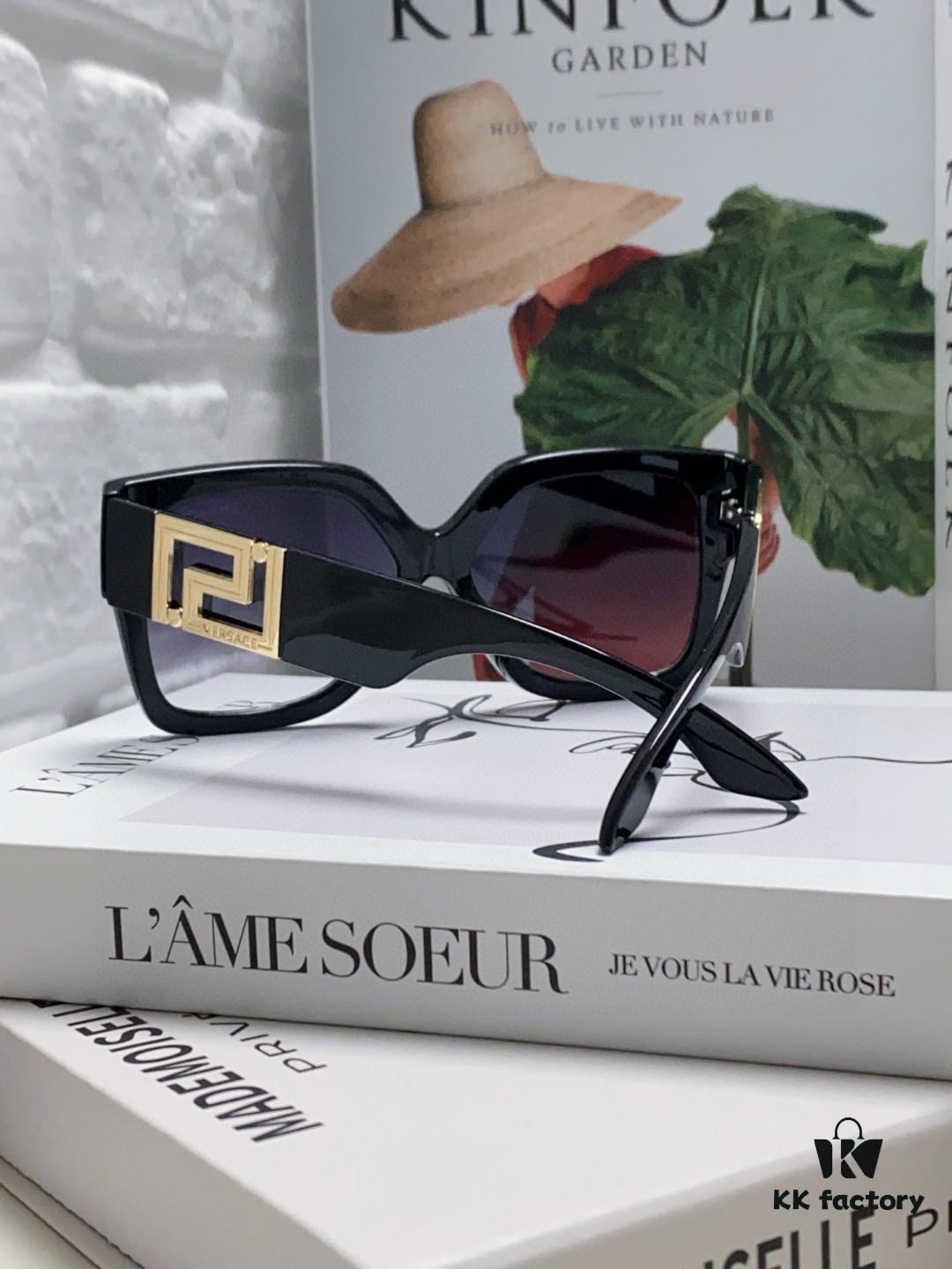 6931f88f3a89a121ed549d1d Versace 2025 Women's Trendy Avant-Garde Street-Style Oversized Square Sunglasses with Cut-Out Design, UV-Protective Fashion Sun Glasses