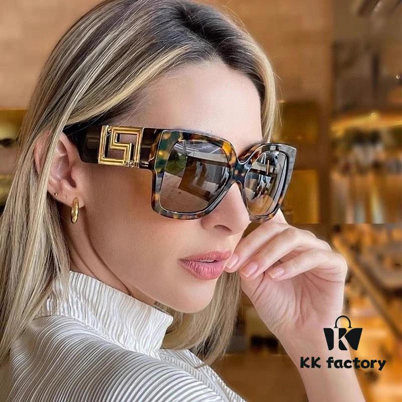 6931f88f3a89a121ed549d25 Versace 2025 Women's Sunglasses, Trendy Avant-Garde Street-Style Oversized Square Frame Sun Glasses with Cut-Out Design, UV-Protective Fashion Eyewear