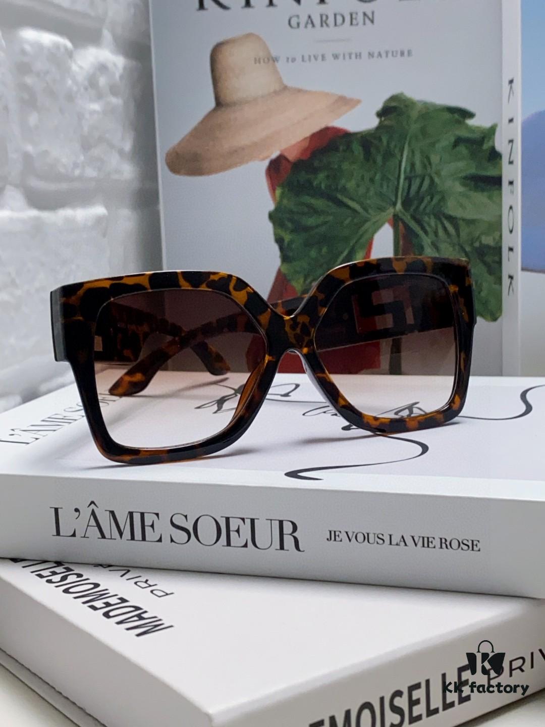 6931f8903a89a121ed549d27 Versace 2025 Women's Sunglasses, Trendy Avant-Garde Street-Style Oversized Square Frame Sun Glasses with Cut-Out Design, UV-Protective Fashion Eyewear