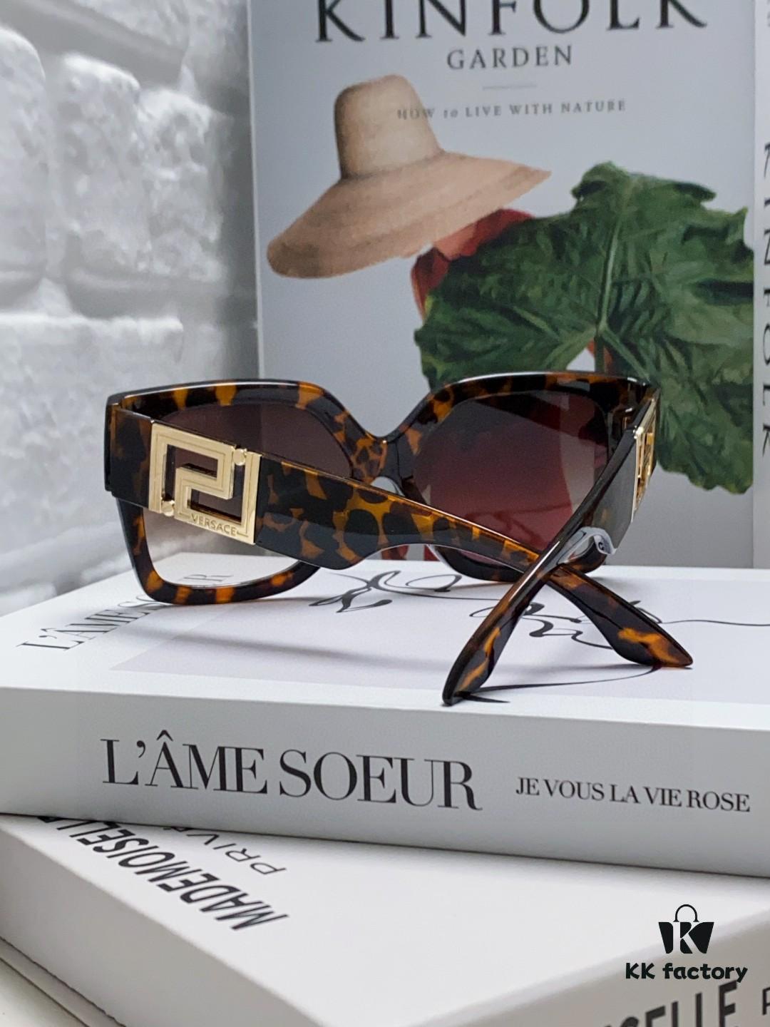 6931f8903a89a121ed549d28 Versace 2025 Women's Sunglasses, Trendy Avant-Garde Street-Style Oversized Square Frame Sun Glasses with Cut-Out Design, UV-Protective Fashion Eyewear