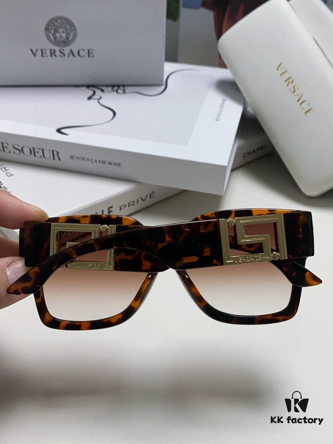 6931f8903a89a121ed549d2a Versace 2025 Women's Sunglasses, Trendy Avant-Garde Street-Style Oversized Square Frame Sun Glasses with Cut-Out Design, UV-Protective Fashion Eyewear