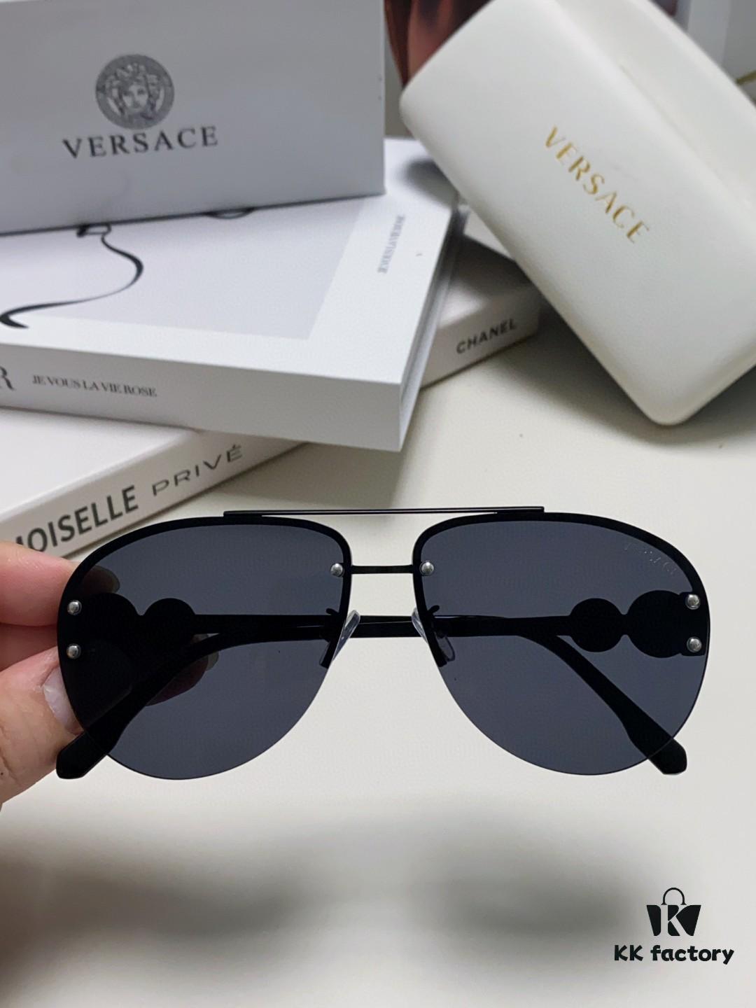 6931f8903a89a121ed549d33 Versace 2025 Luxury Women's Pilot Engraved Sunglasses European Style Celebrity-Inspired Travel Driving Aviator Shades VE2250