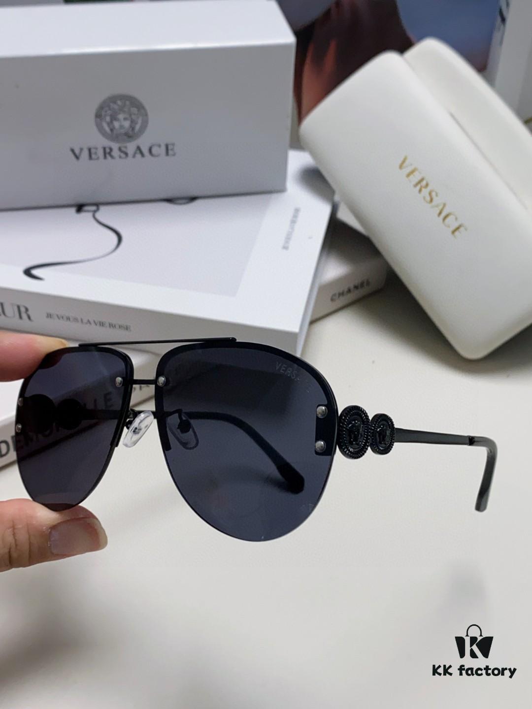 6931f8913a89a121ed549d35 Versace 2025 Luxury Women's Pilot Engraved Sunglasses European Style Celebrity-Inspired Travel Driving Aviator Shades VE2250